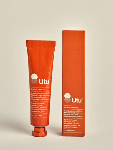 Utu Moisturizing Sunscreen  Clean Mineral SPF30  Hyaluronic Acid  Squalane  Sea Buckthorn  Water Resistant  Unscented