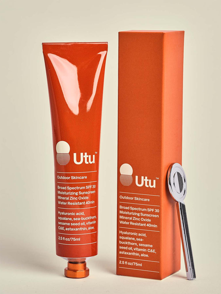 Utu Moisturizing Sunscreen  Clean Mineral SPF30  Hyaluronic Acid  Squalane  Sea Buckthorn  Water Resistant  Unscented