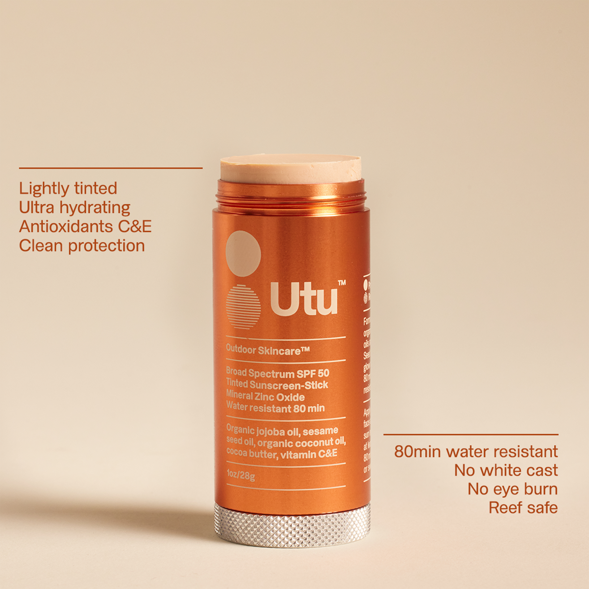 Broad Spectrum SPF 50 Stick | Tinted Mineral Sunscreen Stick for Face