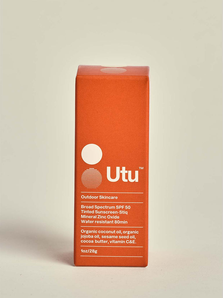Utu Moisturizing Sunscreen Stick  Clean Mineral SPF50  Organic Jojoba Oil  Sesame Seed Oil  Lightly Tinted  Water Resistant  Unscented  Refill